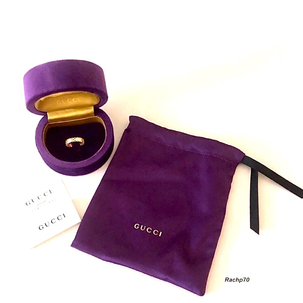 New Authentic Gucci 18K Gold Diamantissima Ring - Picture 11 of 12